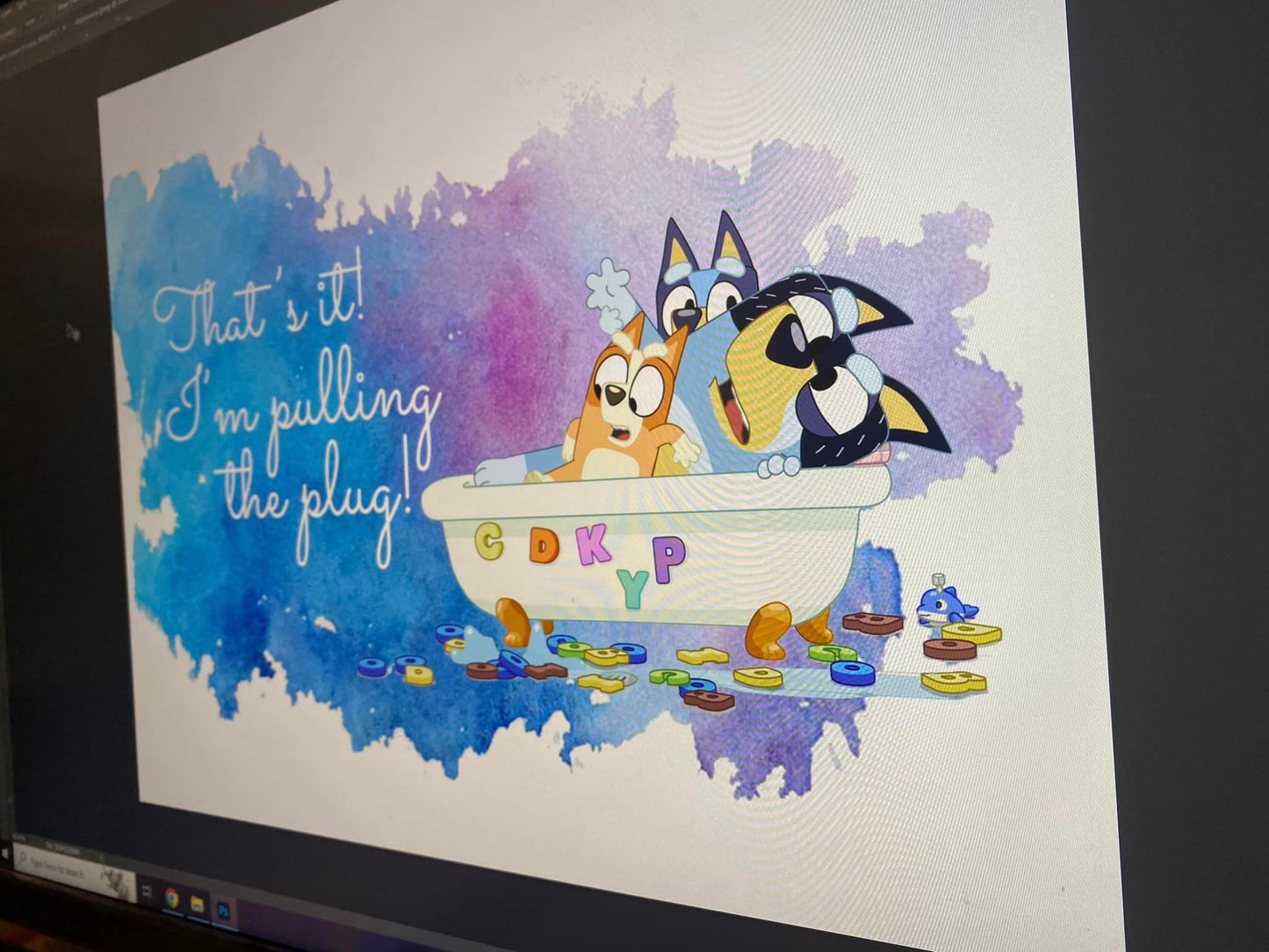 Blue Dog Bathroom Digital prints