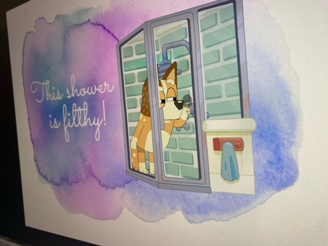 Blue Dog Bathroom Digital prints