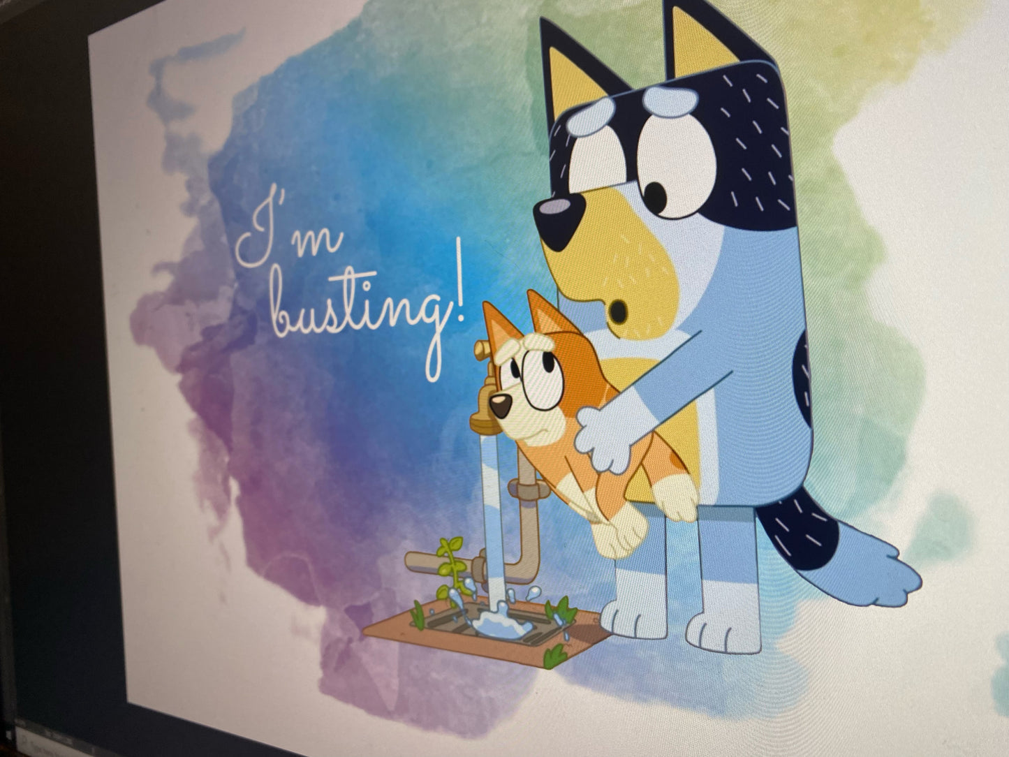 Blue Dog Bathroom Print