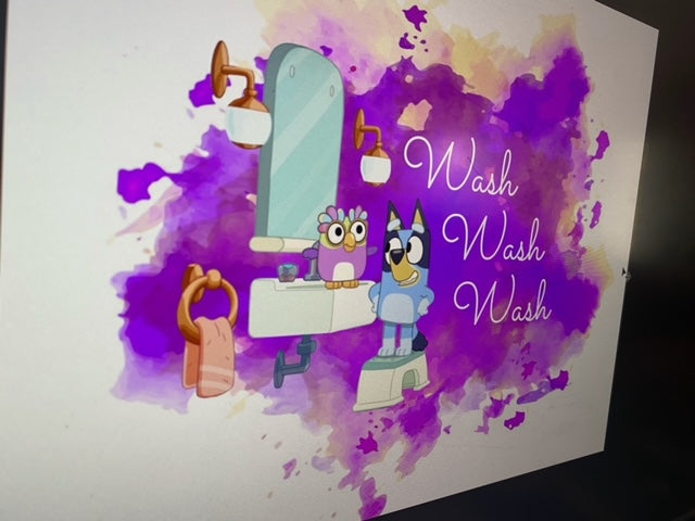 Blue Dog Bathroom Digital prints