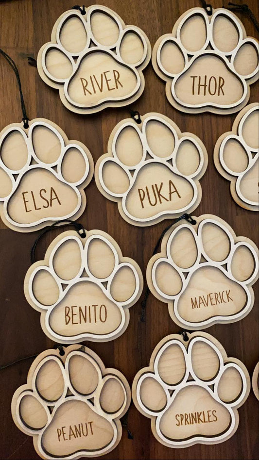 Paw print ornament