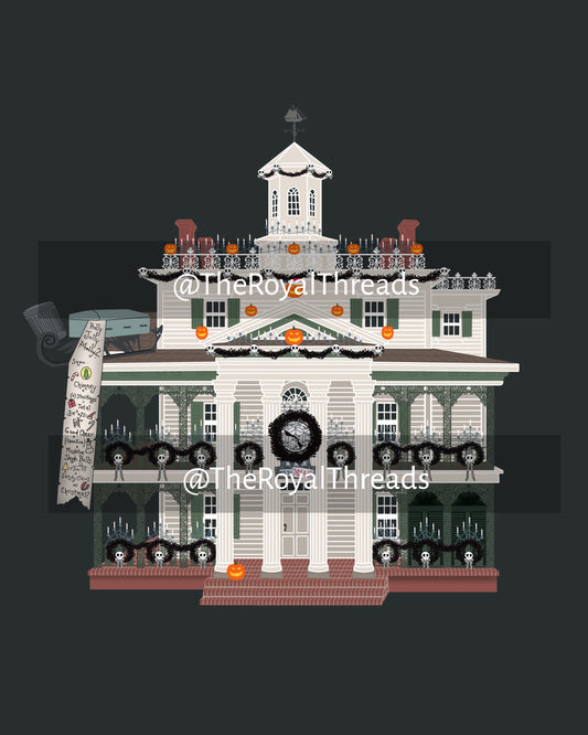 Haunted House Holiday Print