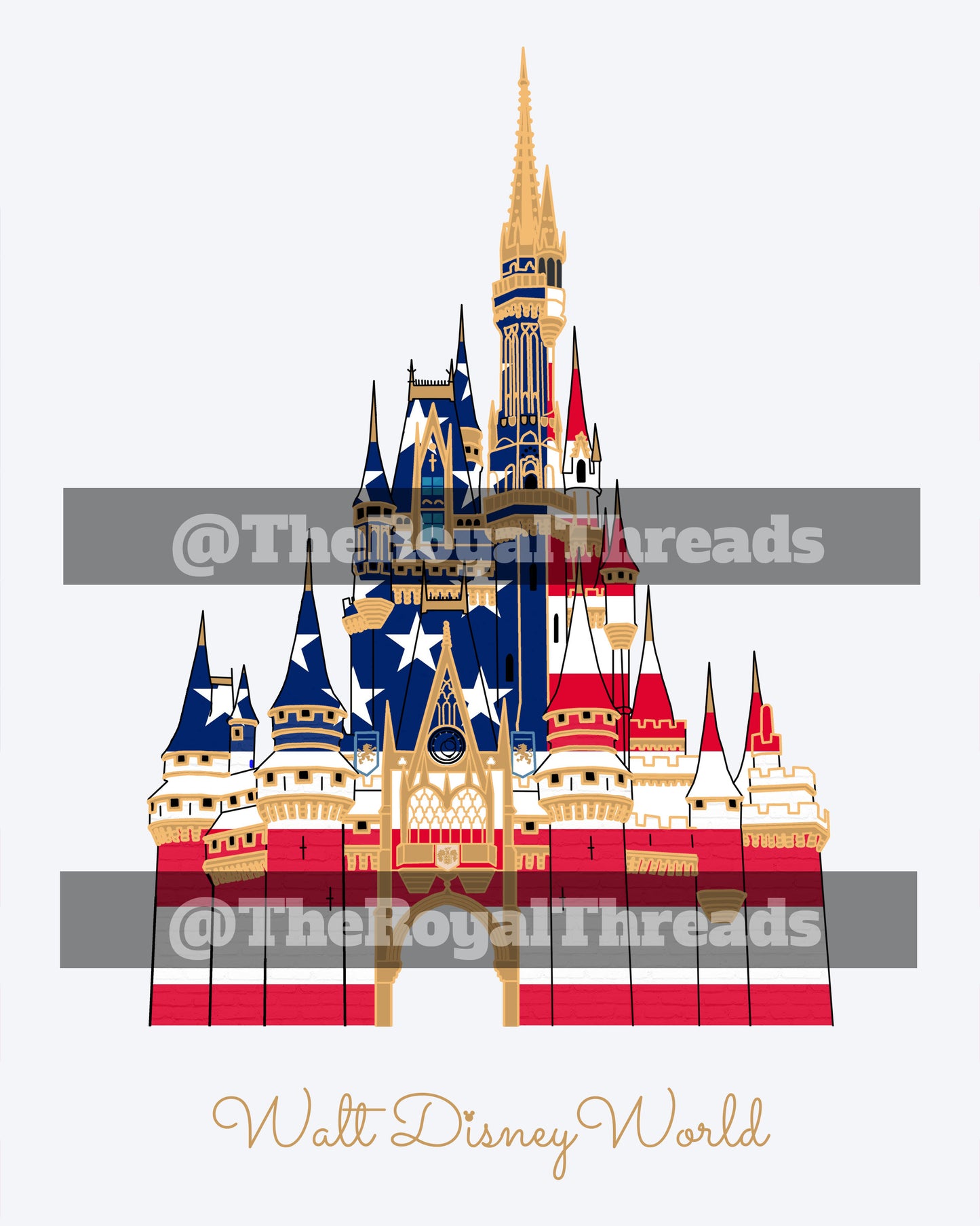 American Flag Castle Print