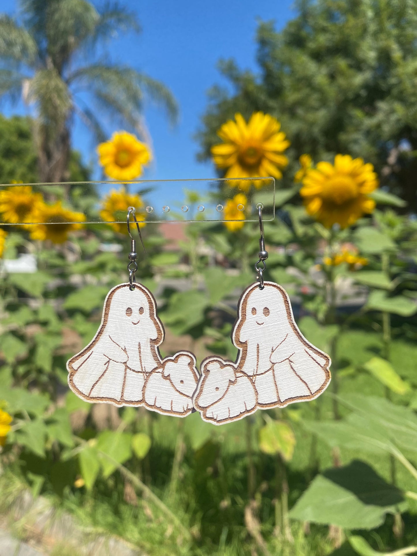 Ghost walking dog earrings