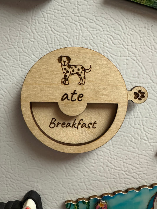Animal feeding reminder magnet