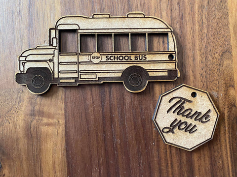 School bus Thank You Keychain SVG